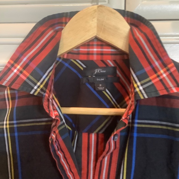 J. CREW HOLIDAY BLACK TARTAN SHIRT - Picture 2 of 3